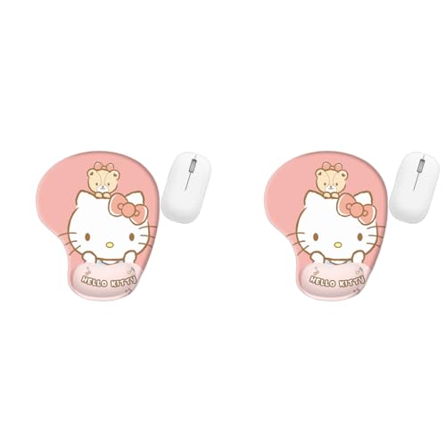 ZORBES® Mouse Pad with Wrist Rest Ergonomic Gel Smooth Lycra Cover Kawaii Cartoon Kitty Gaming Office Anti-Slip 2PCS ZORBES® Mouse Pad with Wrist Rest Ergonomic Gel Smooth Lycra Cover Kawaii Cartoon Kitty Gaming Office Anti-Slip 2PCS